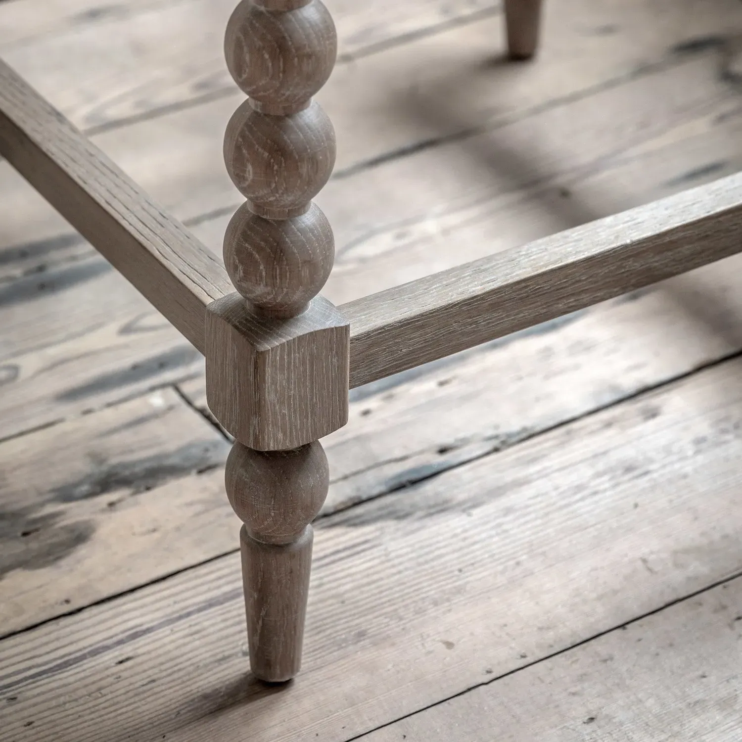 Kitchen Stool with Bobbin Detail - Brown, Oak
