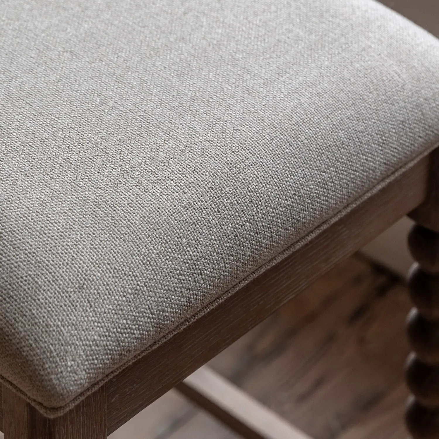 Kitchen Stool with Bobbin Detail - Brown, Oak