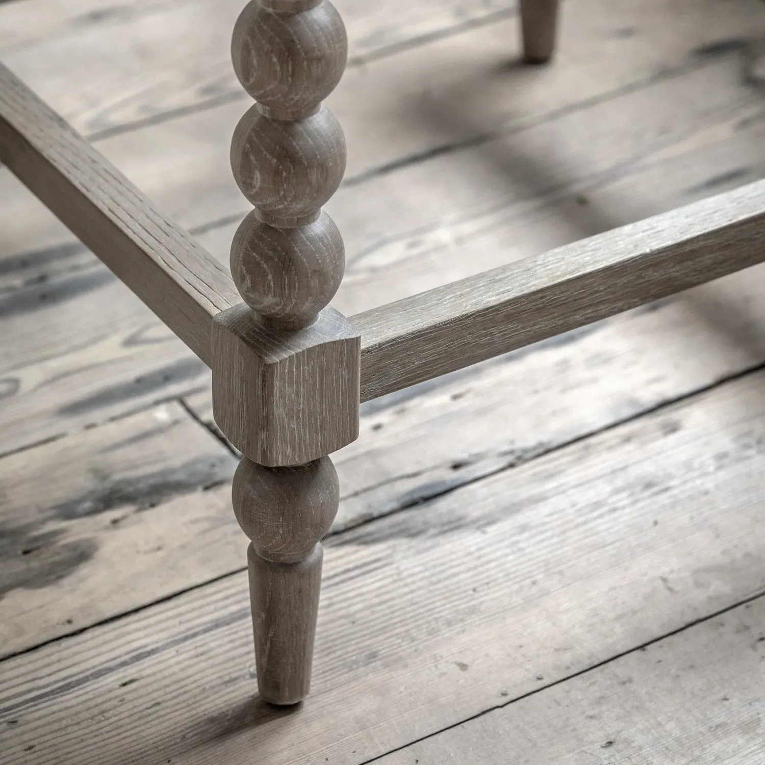 Kitchen Stool with Bobbin Detail - Brown, Oak