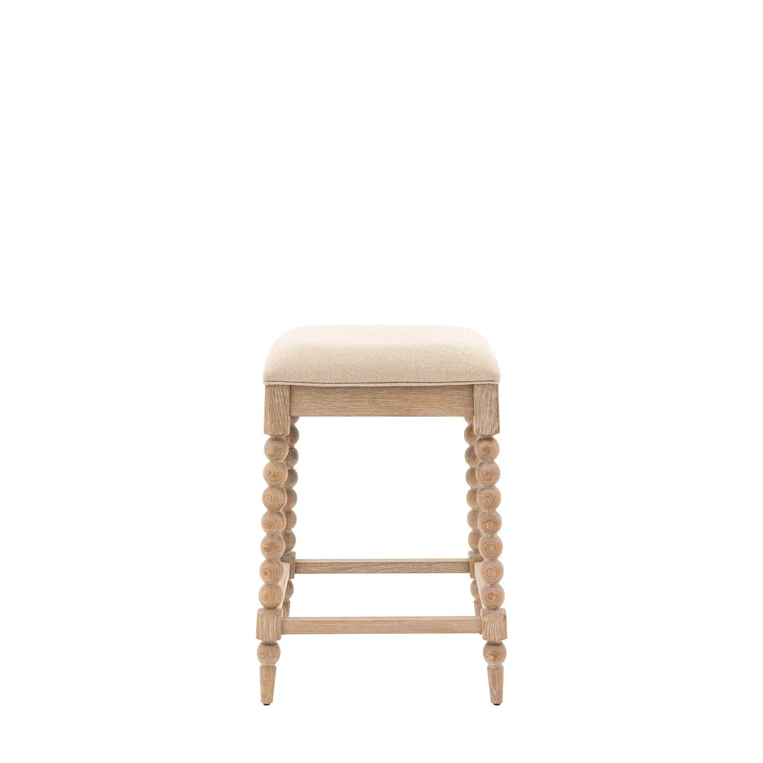 Kitchen Stool with Bobbin Detail - Brown, Oak