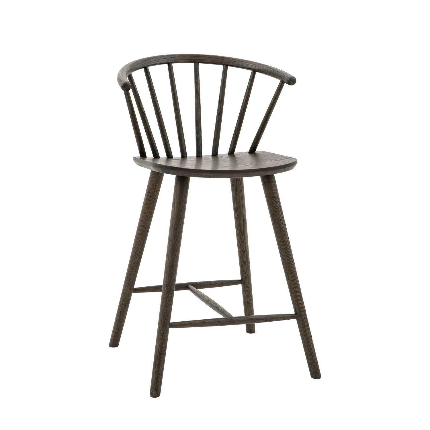 Kitchen Stool with Spindles - Brown, Oak