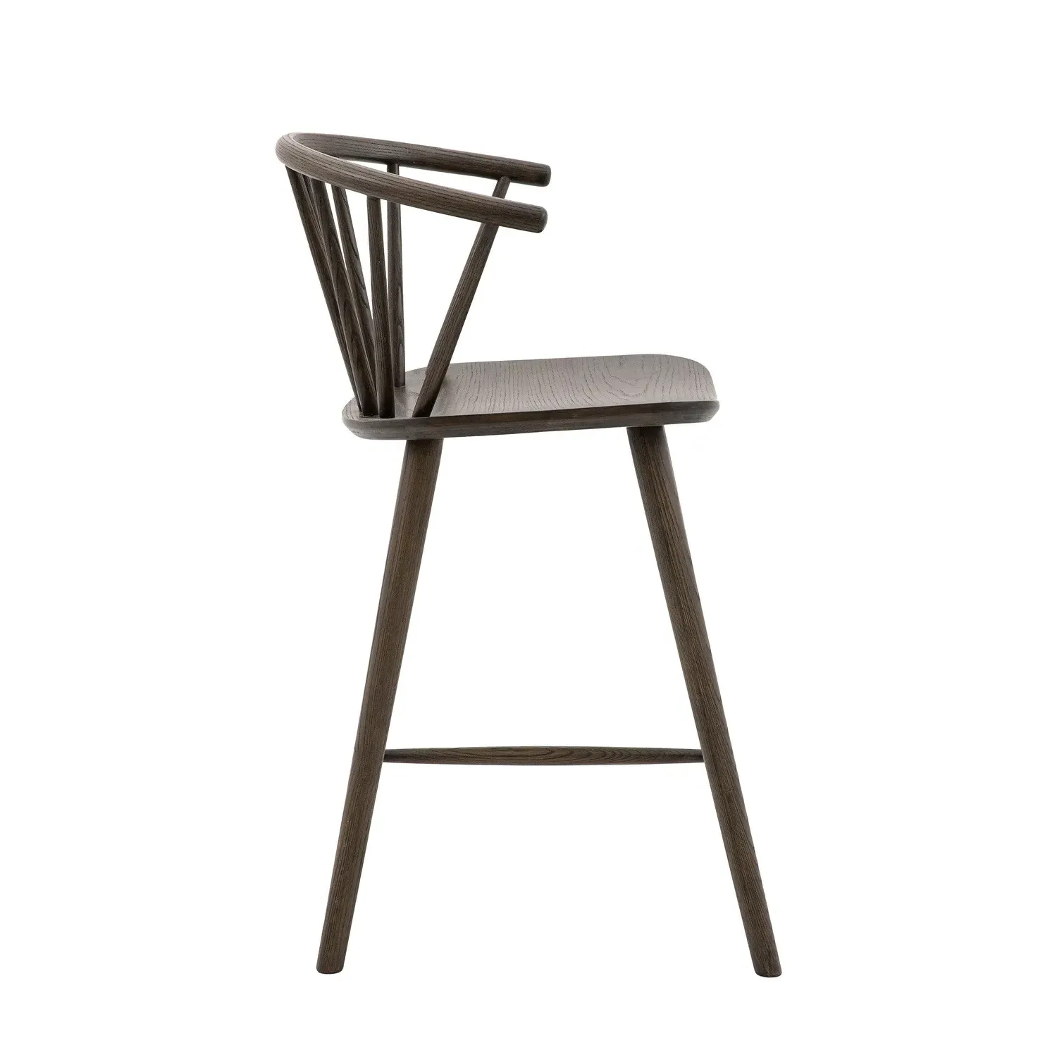 Kitchen Stool with Spindles - Brown, Oak