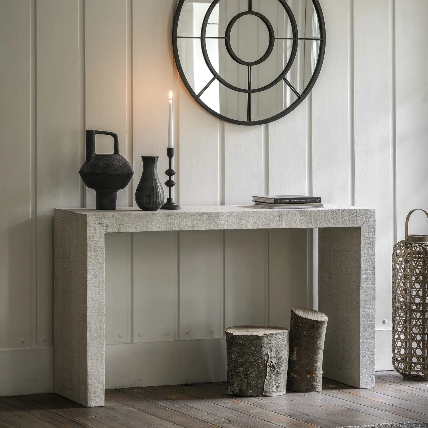 Large Console Table - White, Mango Wood