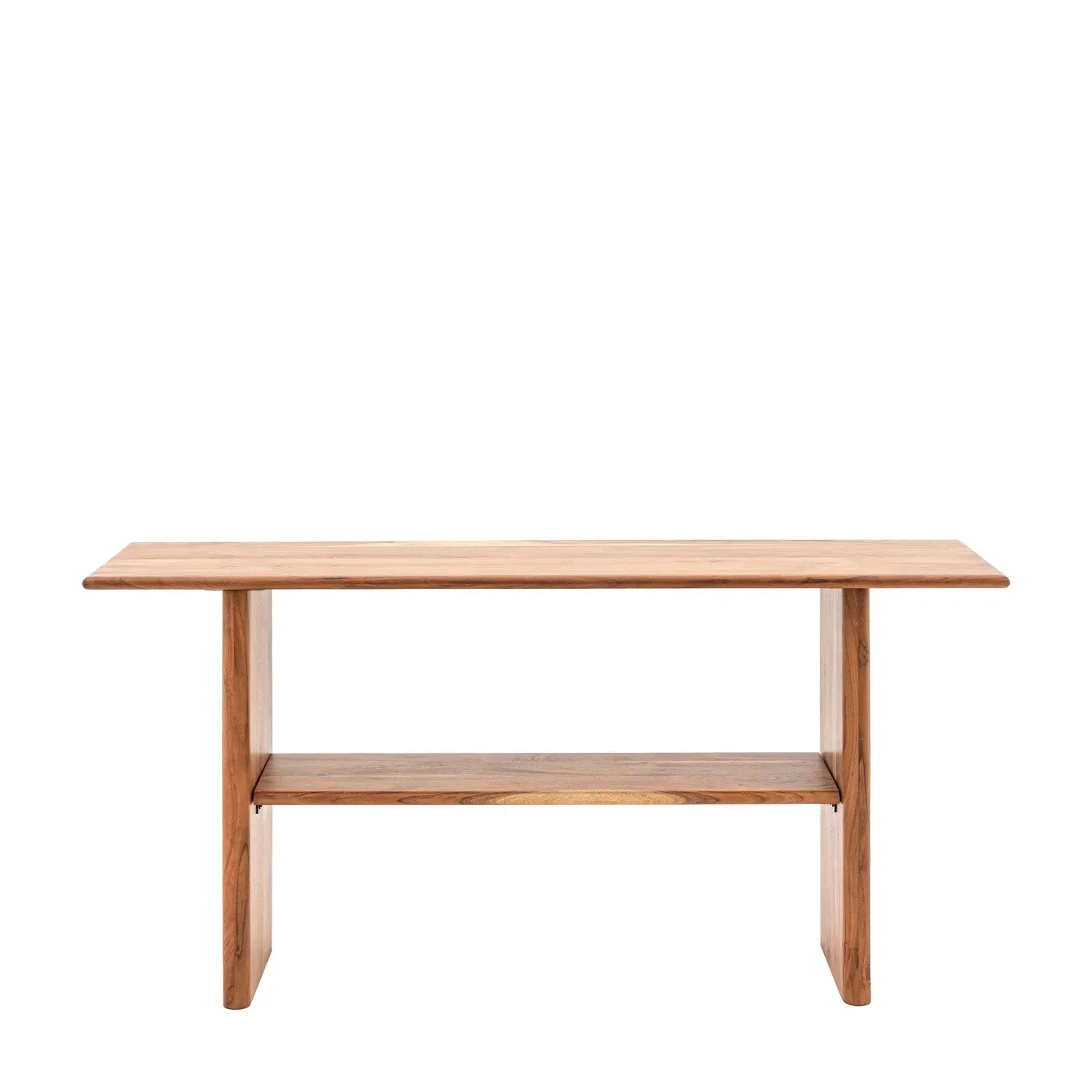 Large Console Table with Shelf - Brown, Acacia