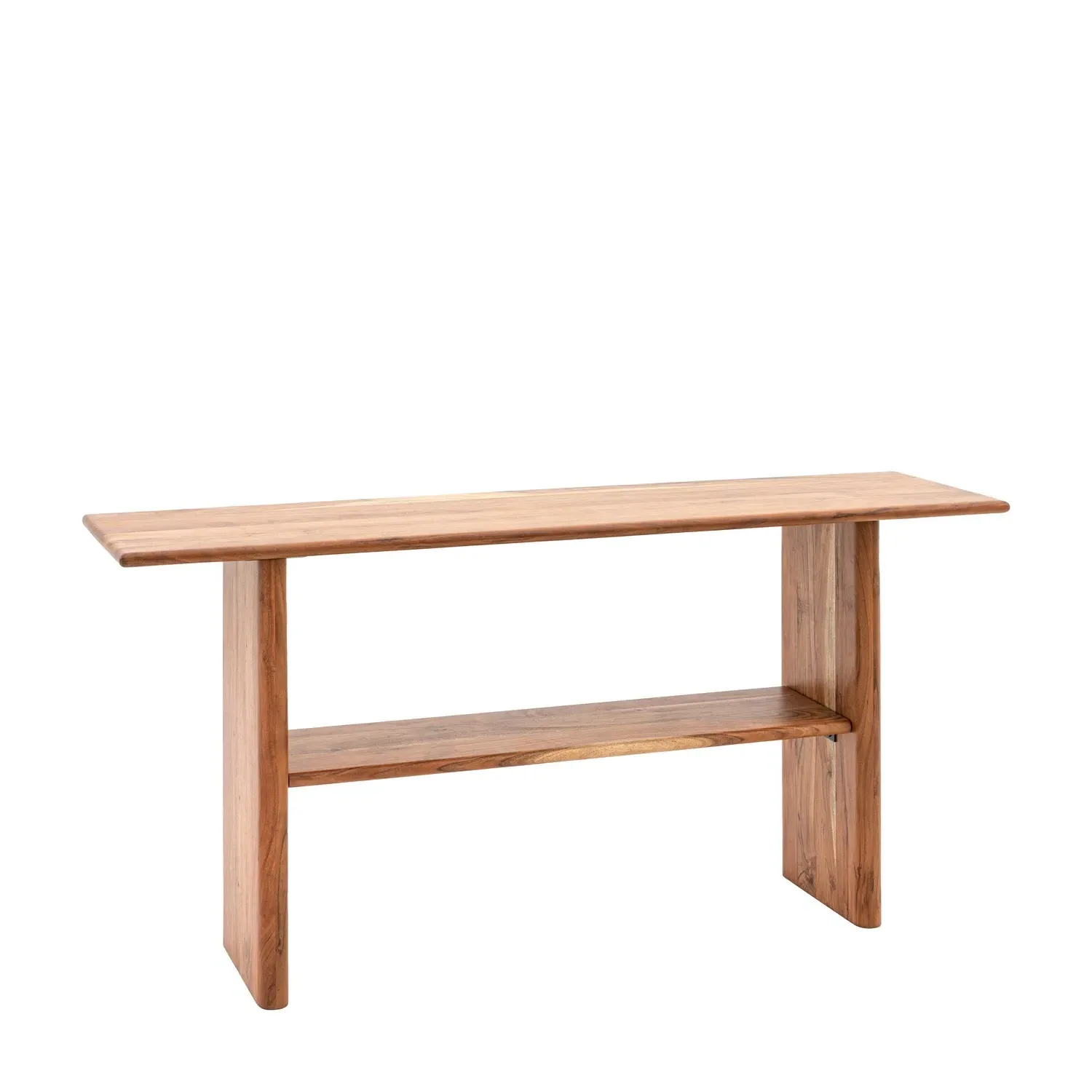 Large Console Table with Shelf - Brown, Acacia