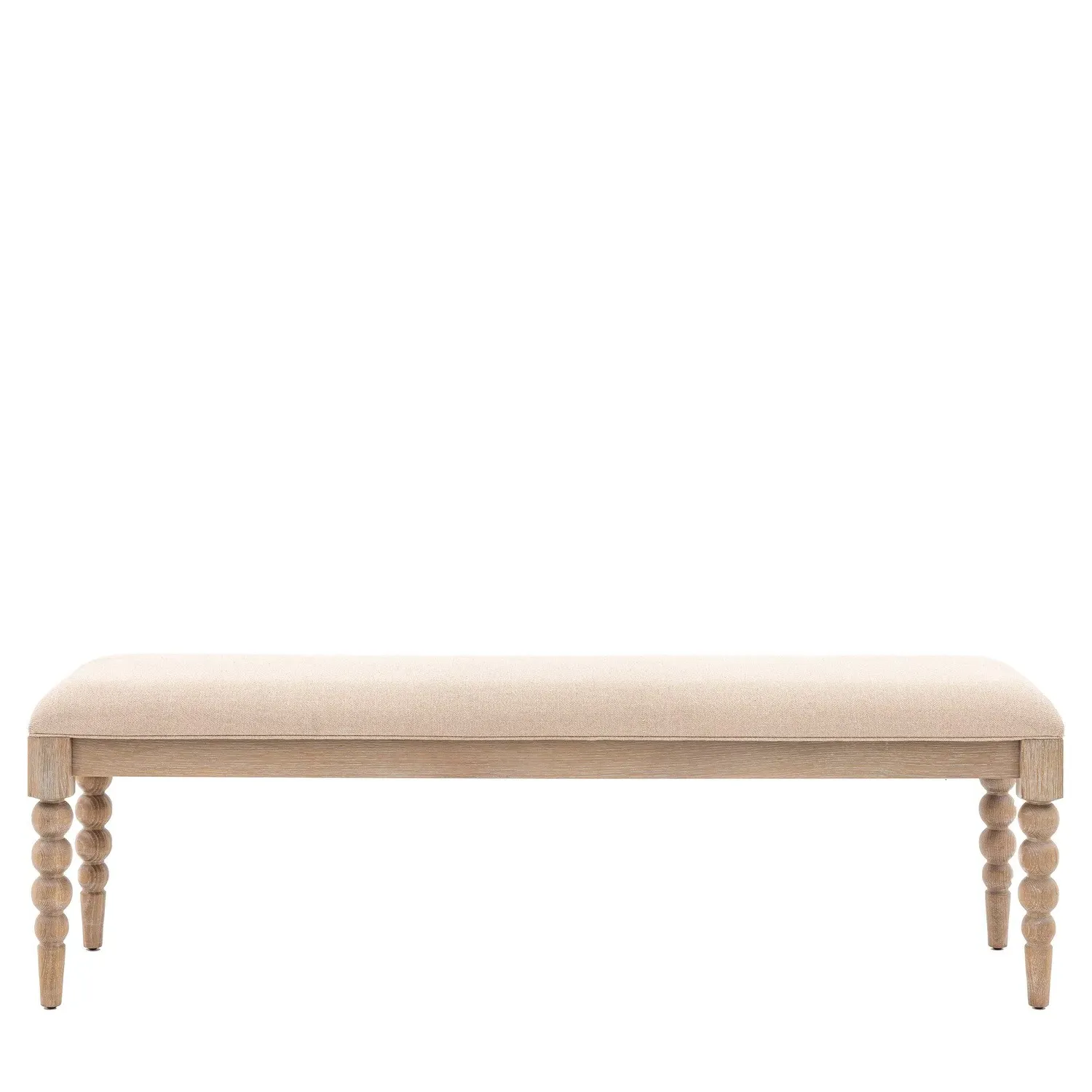 Large Dining Bench with Bobbin Detail - Brown, Oak