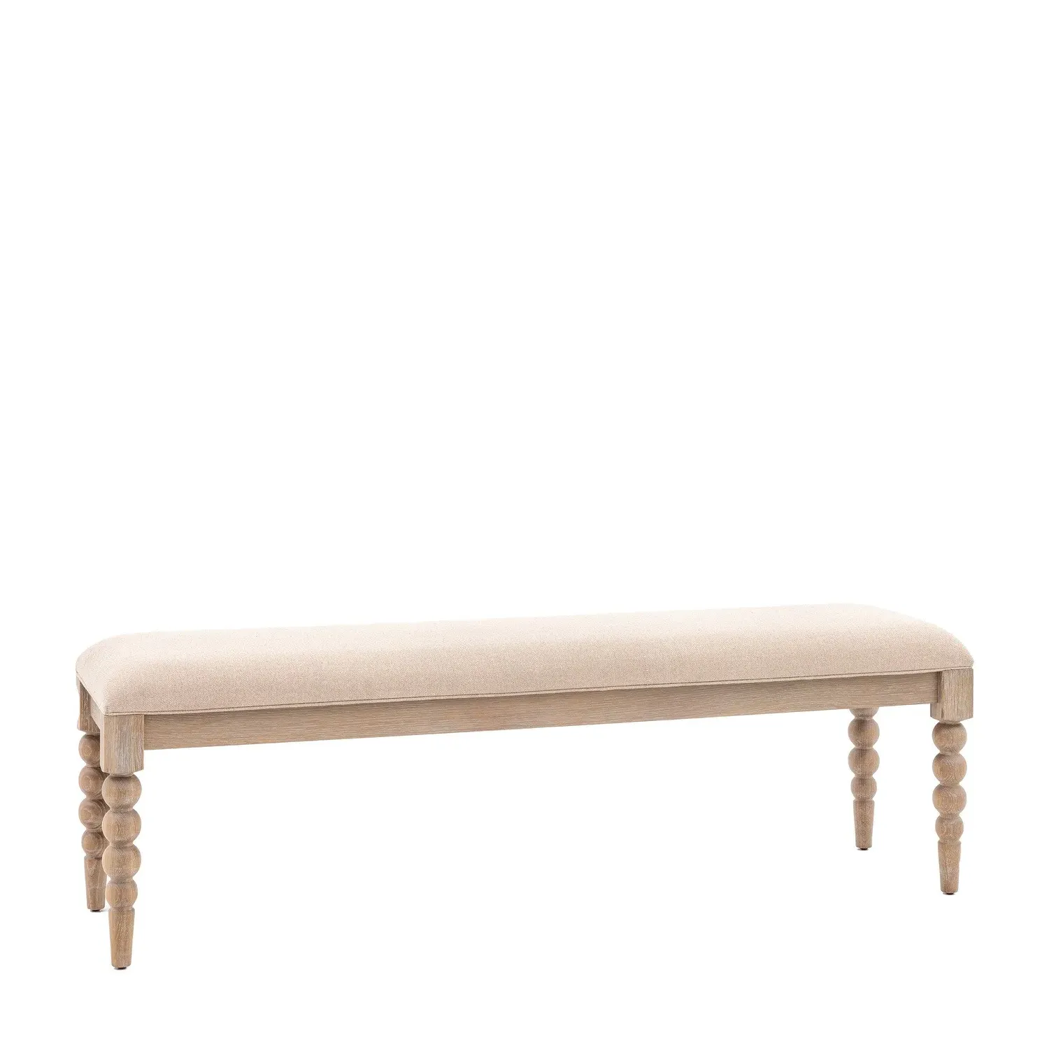 Large Dining Bench with Bobbin Detail - Brown, Oak