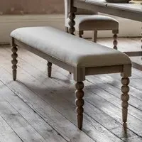 Large Dining Bench with Bobbin Detail - Brown, Oak