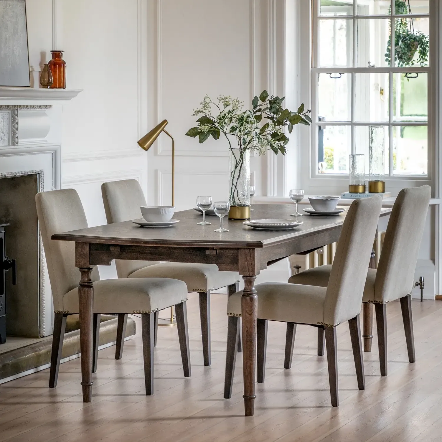Large Extendable Dining Table - Brown, Wood