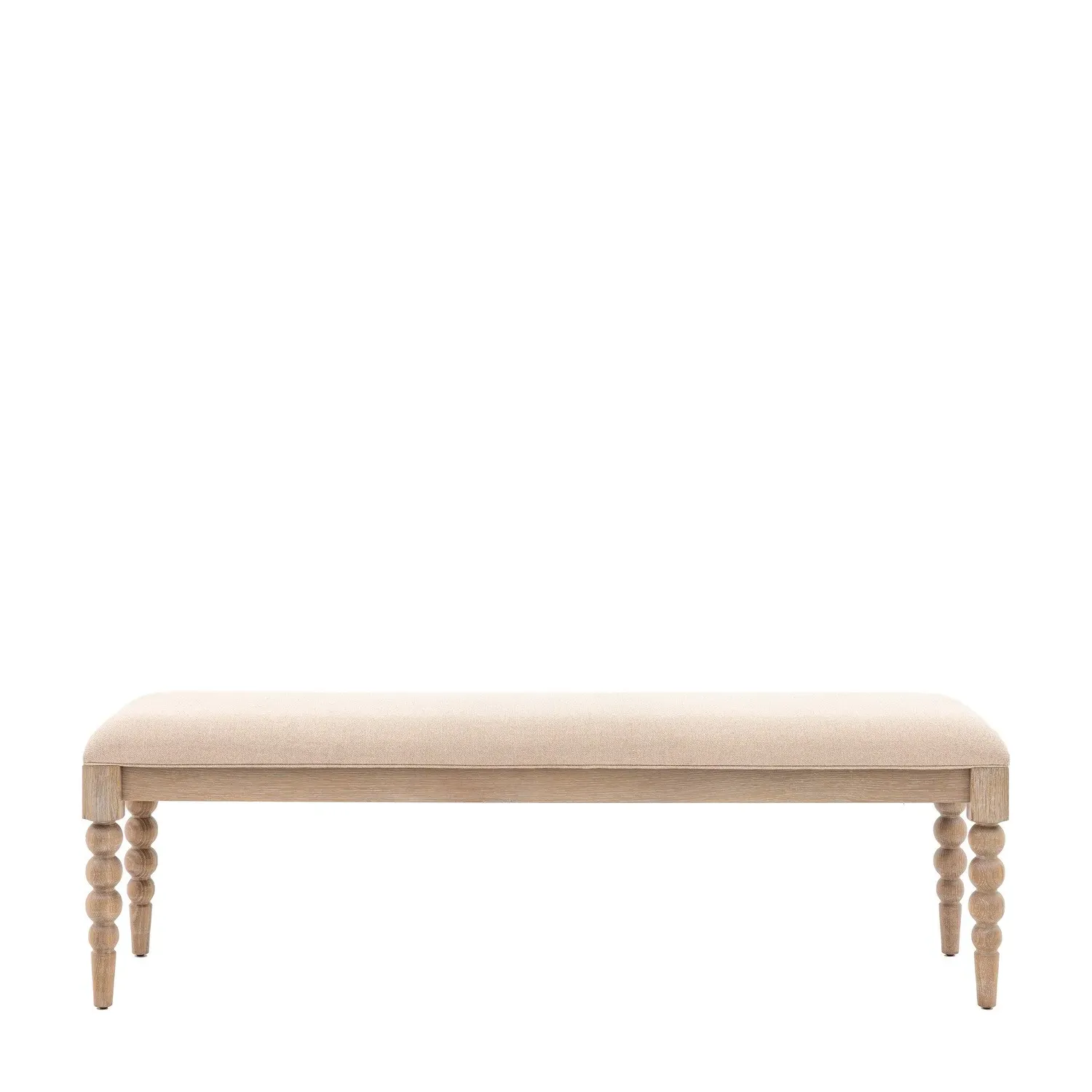 Large Hallway Bench with Bobbin Detail - Brown, Oak