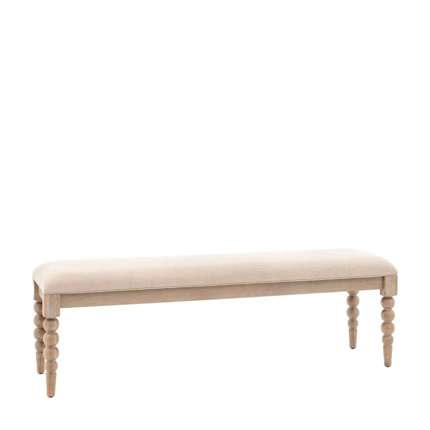 Large Hallway Bench with Bobbin Detail - Brown, Oak