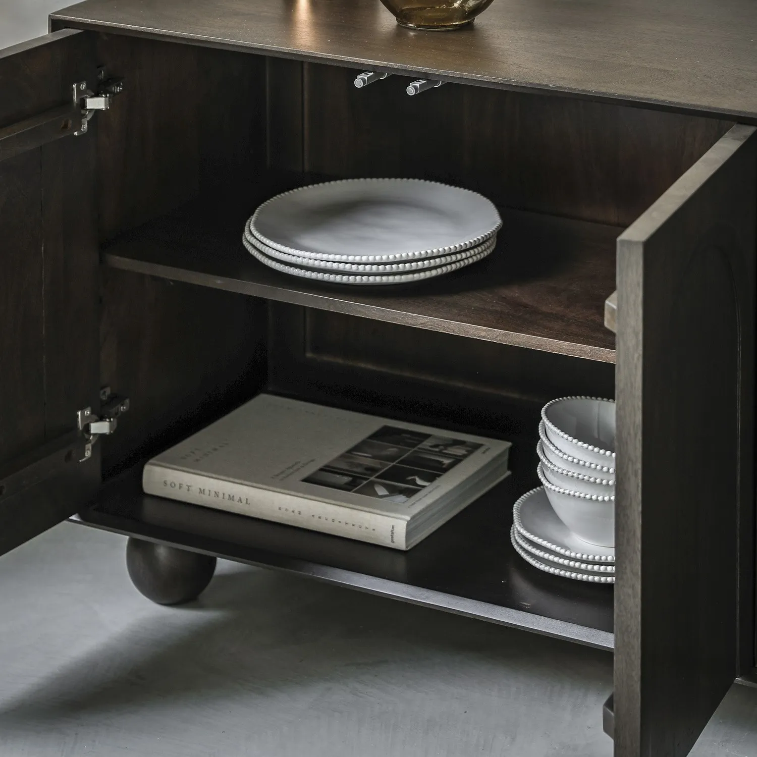 Large Sideboard with Ball Feet - Brown, Mango Wood