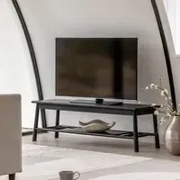 Large TV Stand with Shelf - Black, Oak
