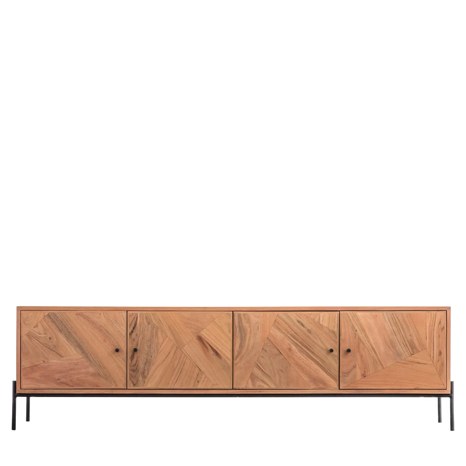 Large TV Stand with Storage - Brown, Acacia Wood