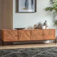 Large TV Stand with Storage - Brown, Acacia Wood