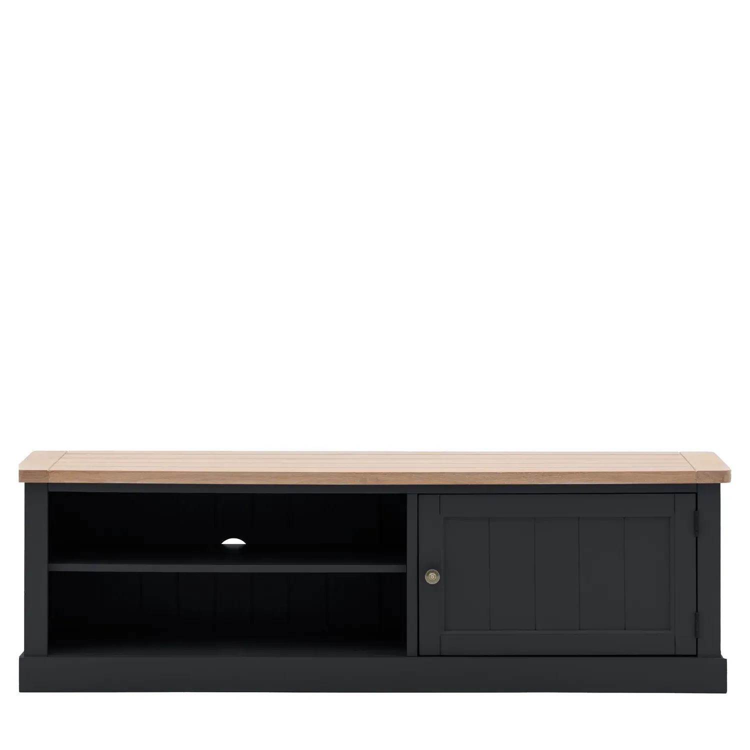 Large TV Stand with Storage - Navy Blue, Oak