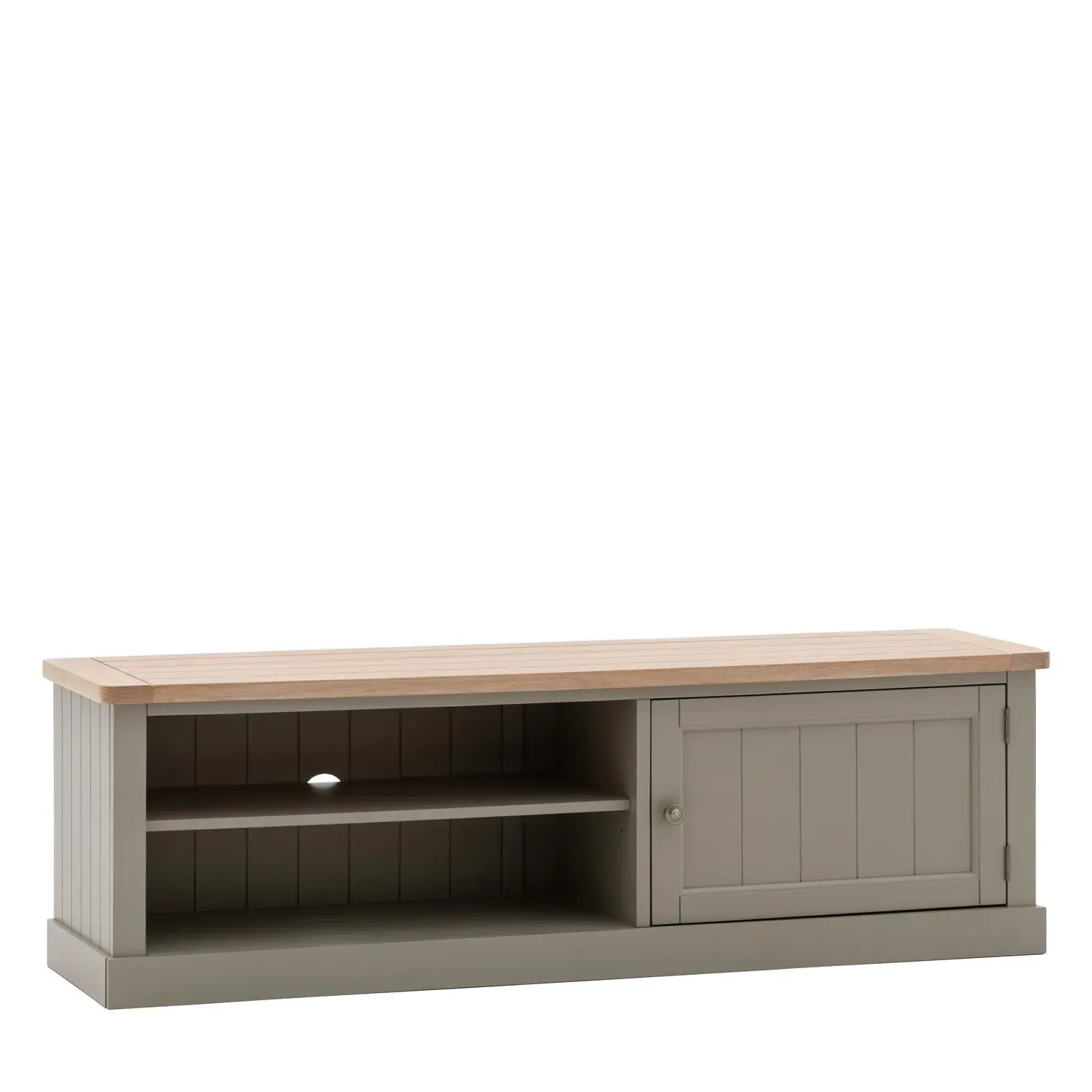 Large TV Stand with Storage - Sage Green, Oak