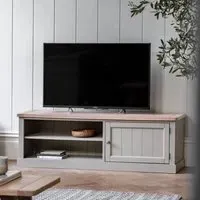 Large TV Stand with Storage - Sage Green, Oak