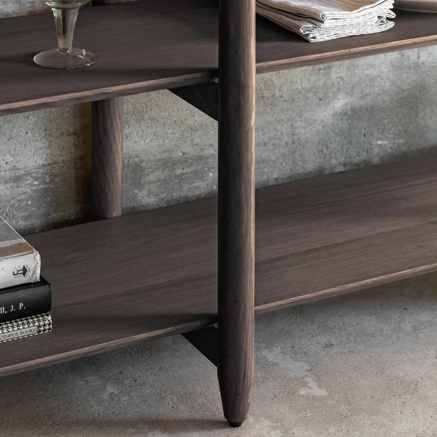 Low Bookcase with Open Shelving - Brown, Oak