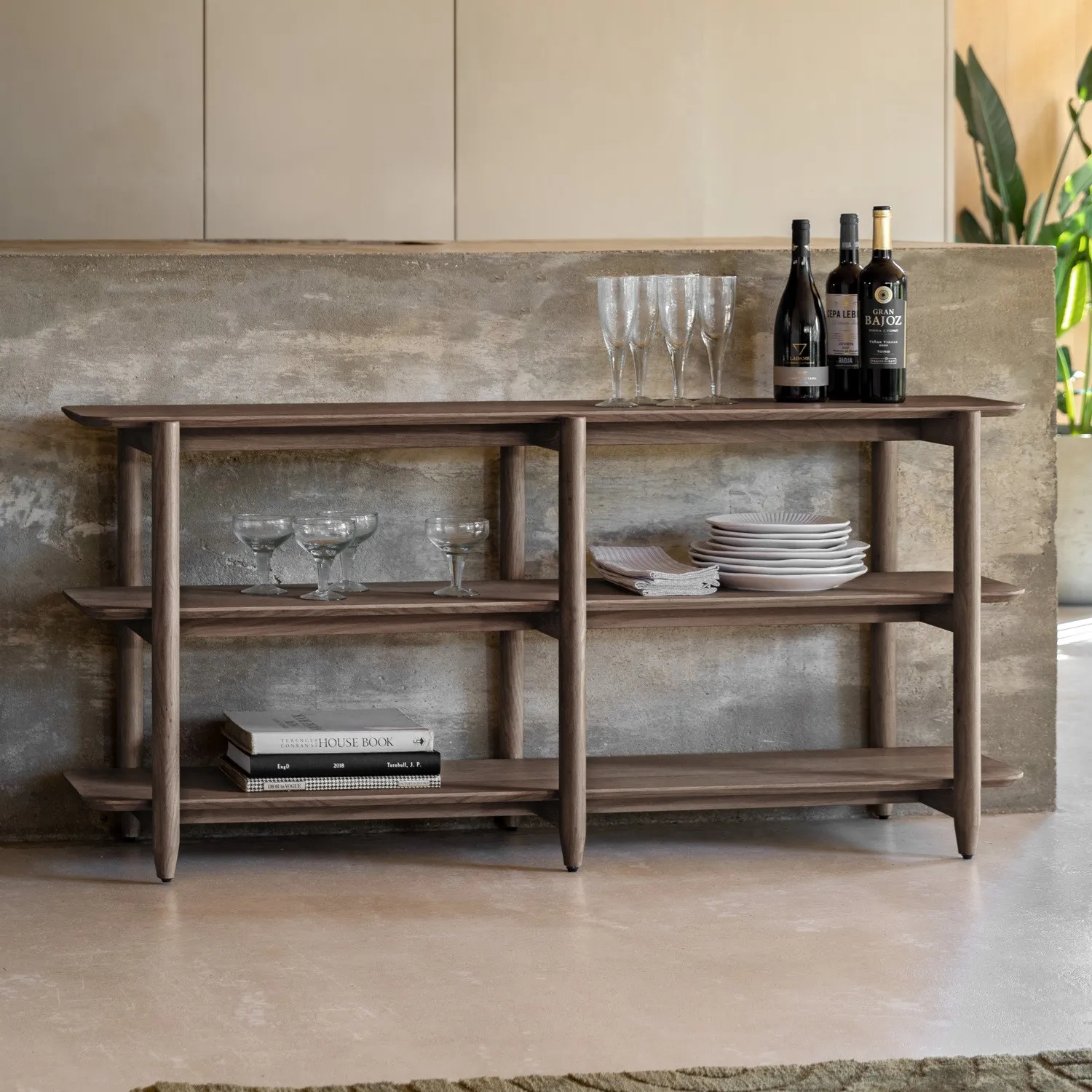 Low Bookcase with Open Shelving - Brown, Oak image
