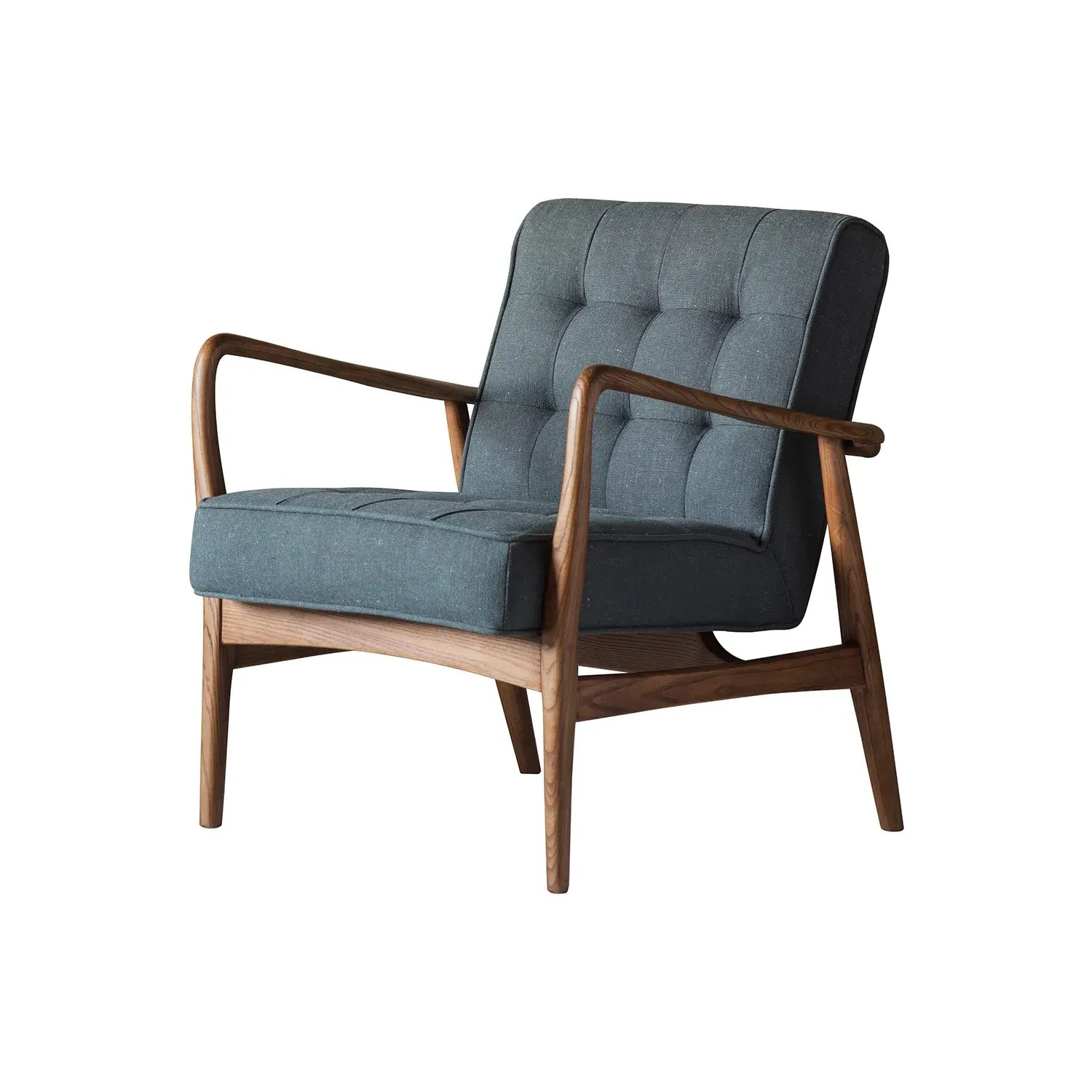 Mid Century Armchair - Grey, Fabric