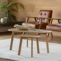 Nest of 2 Coffee Tables with Nesting - Brown, Oak