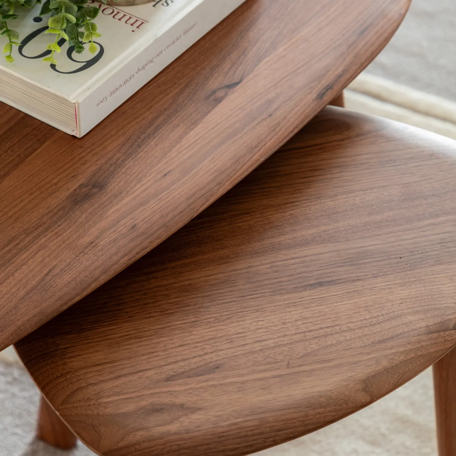 Nest of 2 Coffee Tables with Nesting - Brown, Walnut