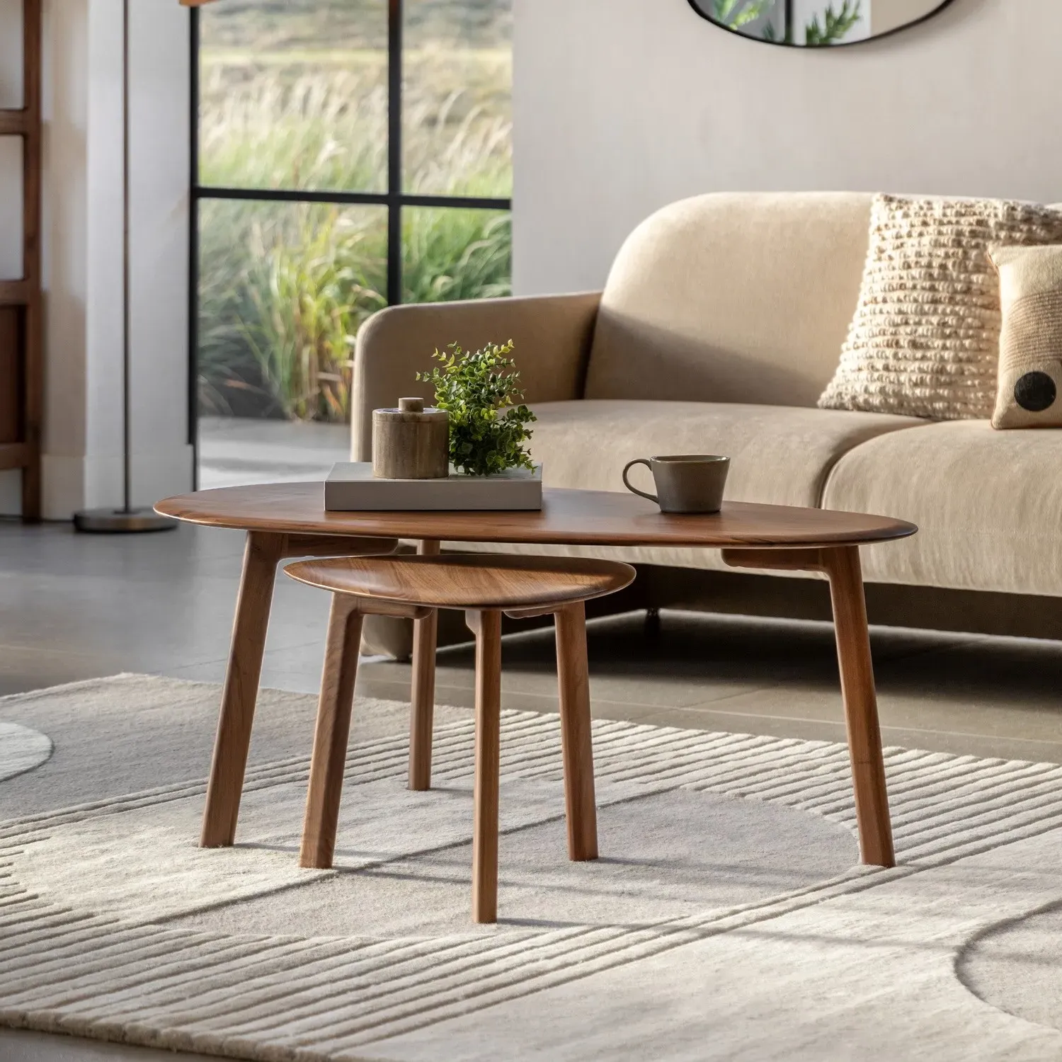 Nest of 2 Coffee Tables with Nesting - Brown, Walnut