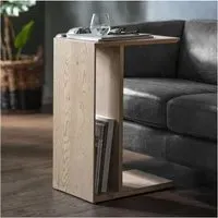 Oak Side Table with Storage - Cream, Oak