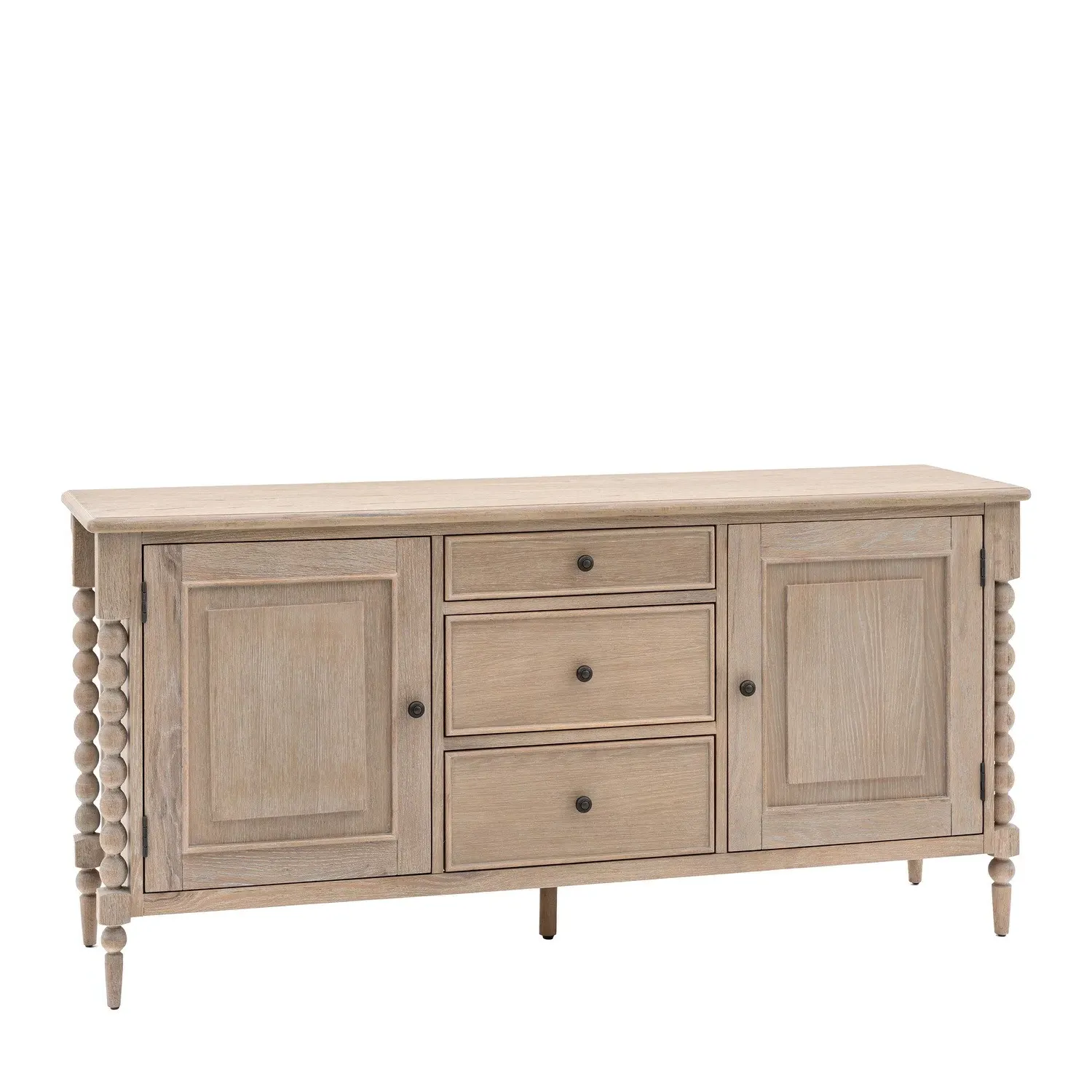 Oak Sideboard with Bobbin Detail - Brown, Oak