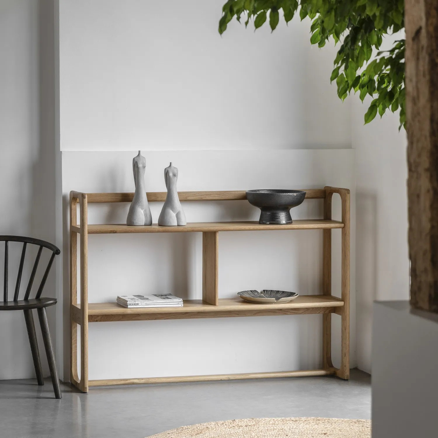 Open Bookcase Display Unit - Brown, Oak