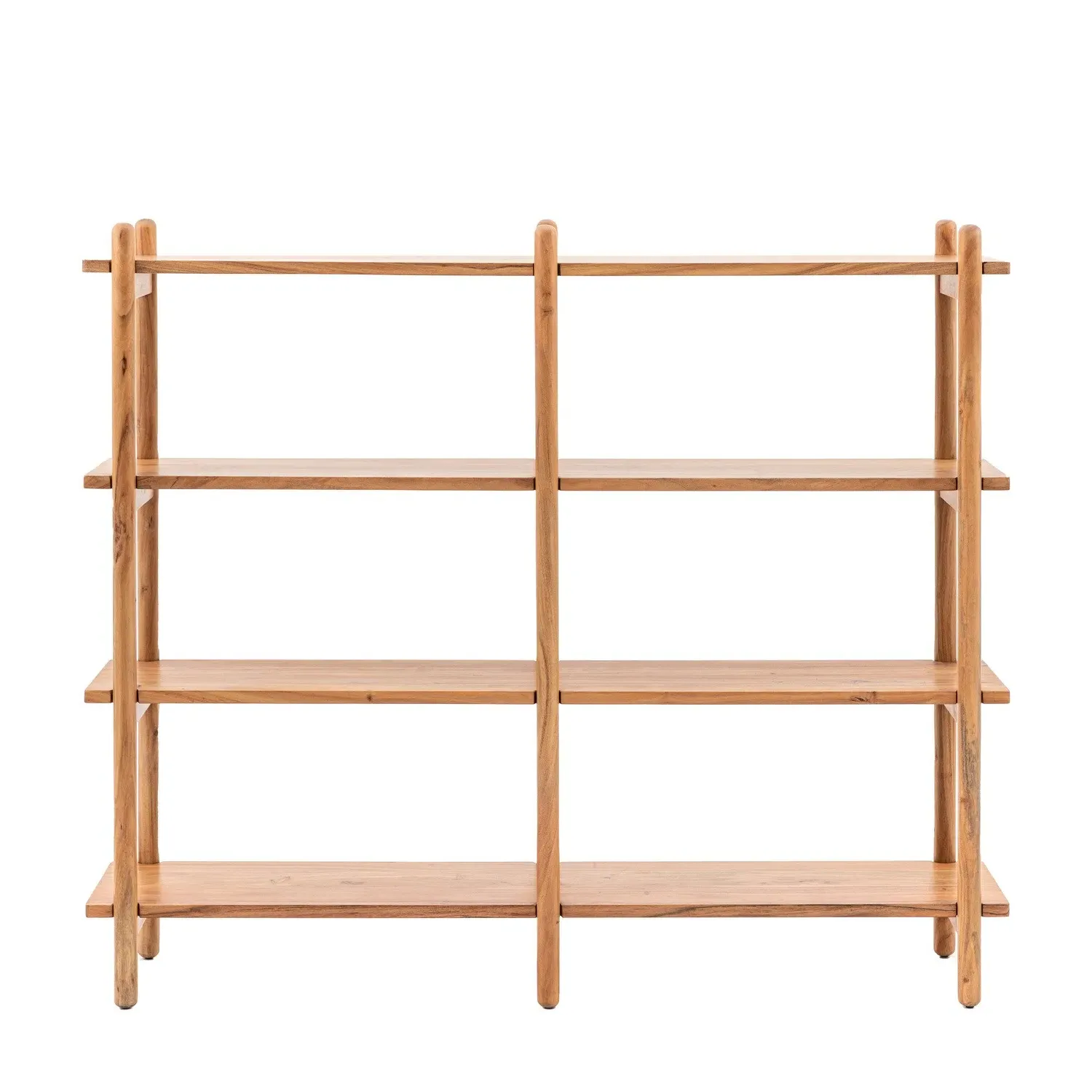 Open Bookcase with 4 Shelves - Brown, Mango Wood
