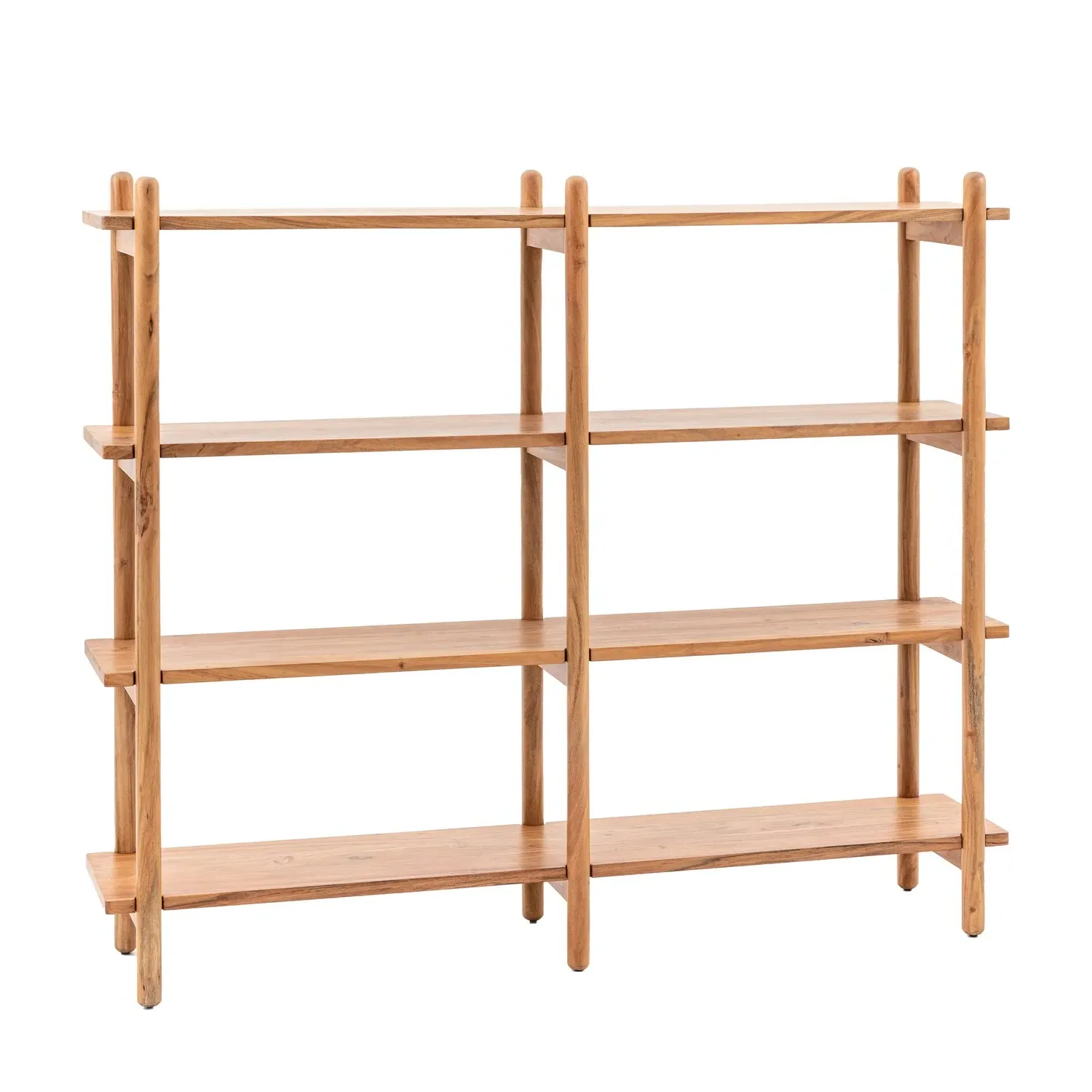 Open Bookcase with 4 Shelves - Brown, Mango Wood