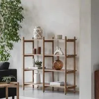 Open Bookcase with 4 Shelves - Brown, Mango Wood