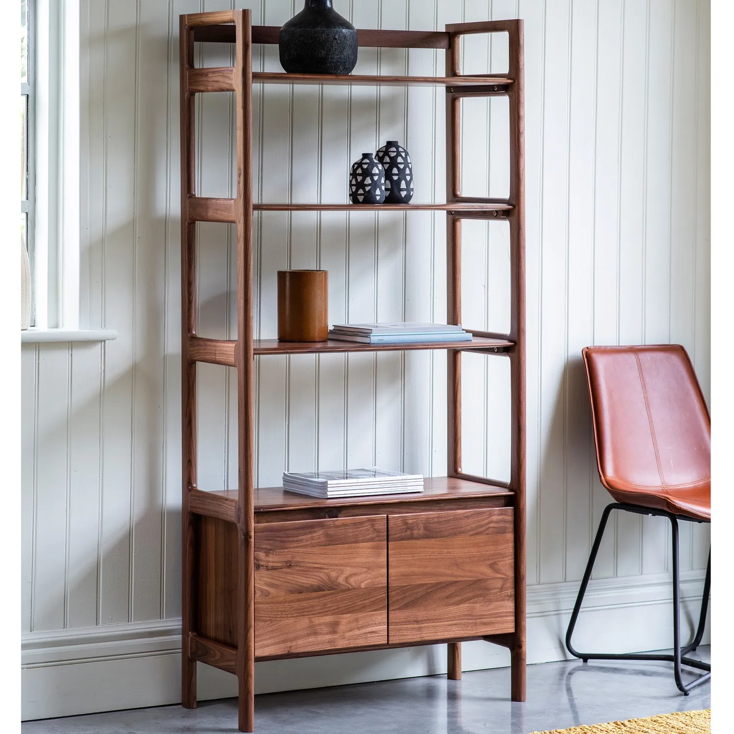 Open Display Bookcase - Brown, Walnut image