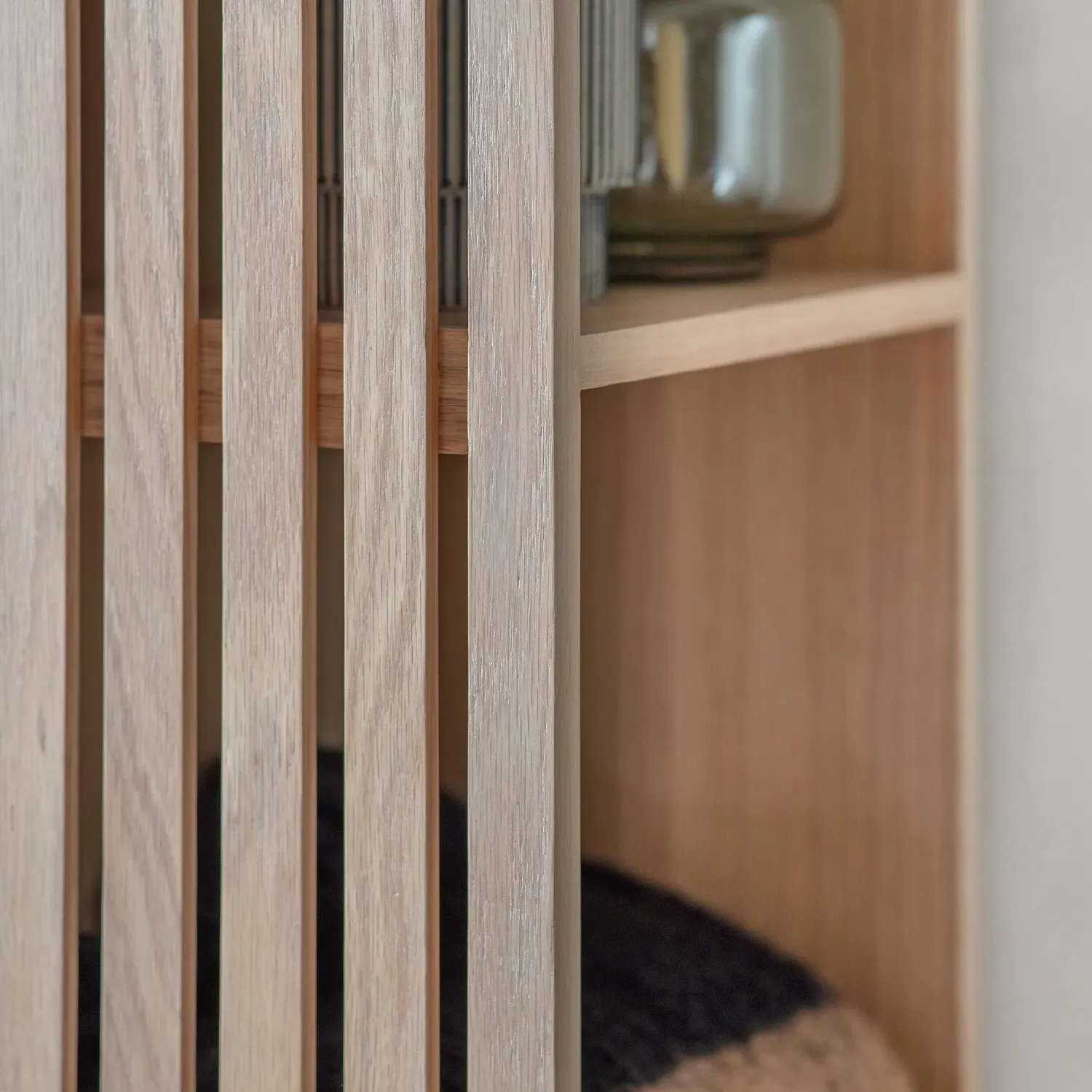 Open Wardrobe with Shelves - Black, Metal Oak