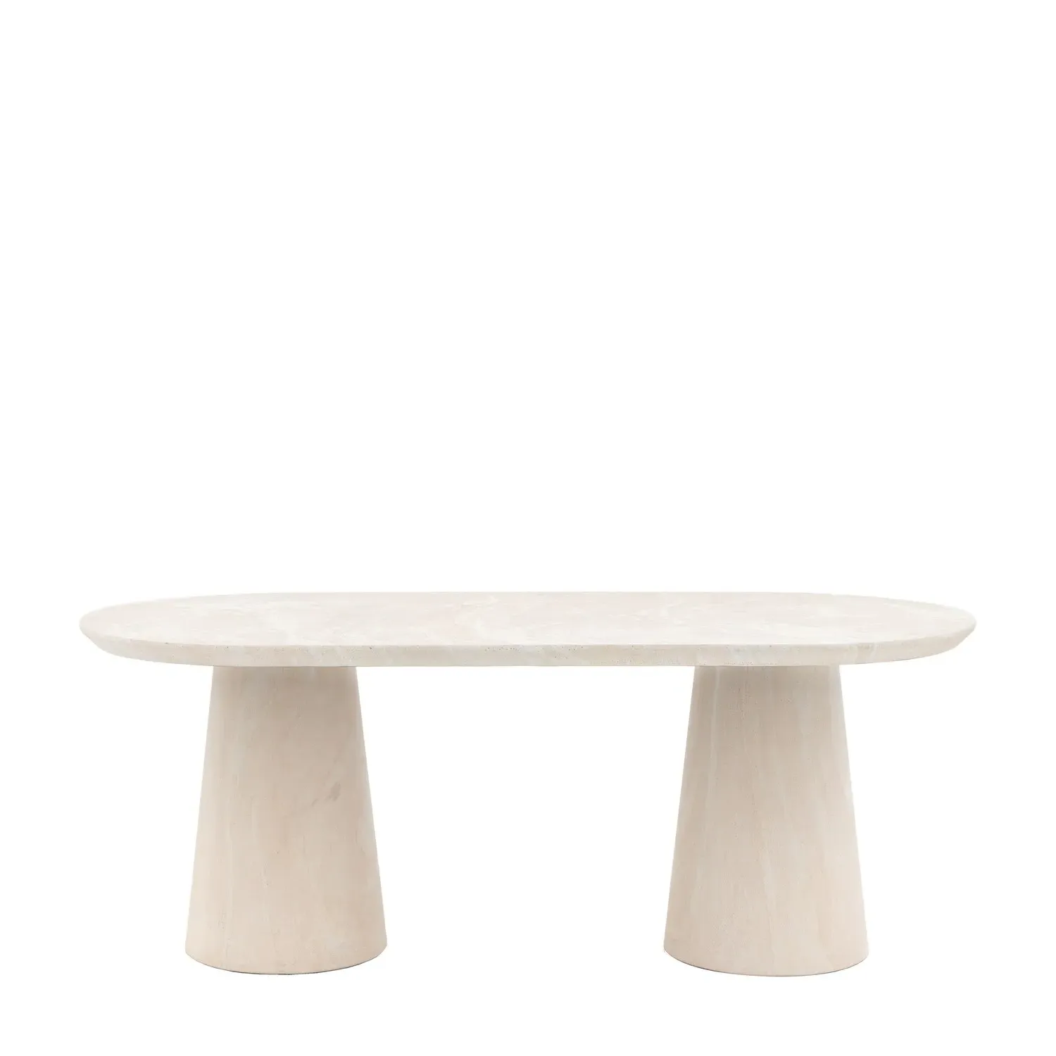 Oval Dining Table Seats 6 - Beige, Concrete