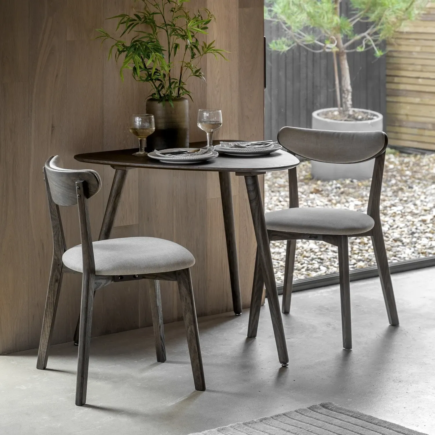 Oval Dining Table Set with 2 Chairs - Brown, Oak image