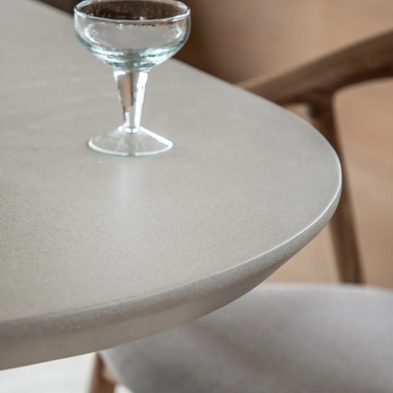 Oval Dining Table - White, Reinforced Concrete