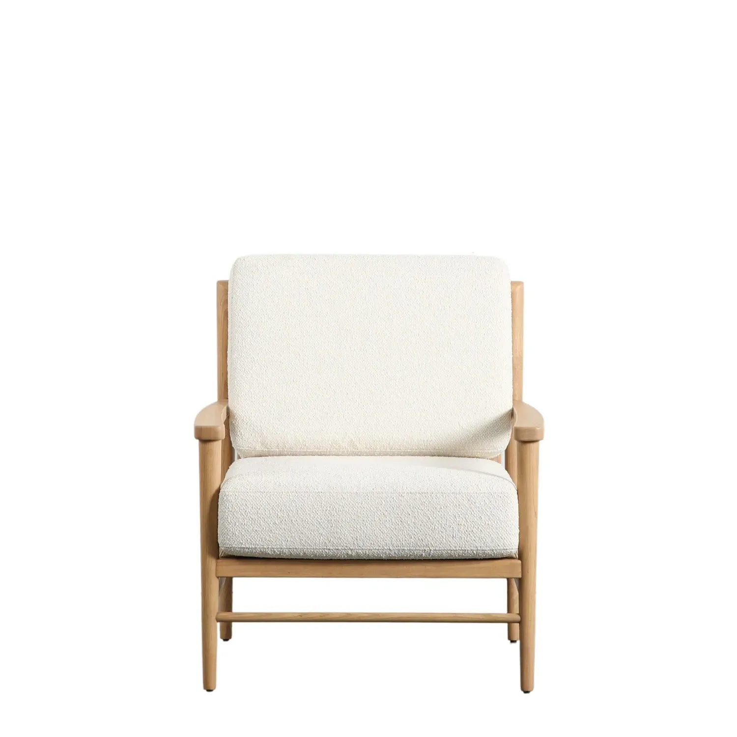Rattan Accent Chair with Cushions - Cream, Oak
