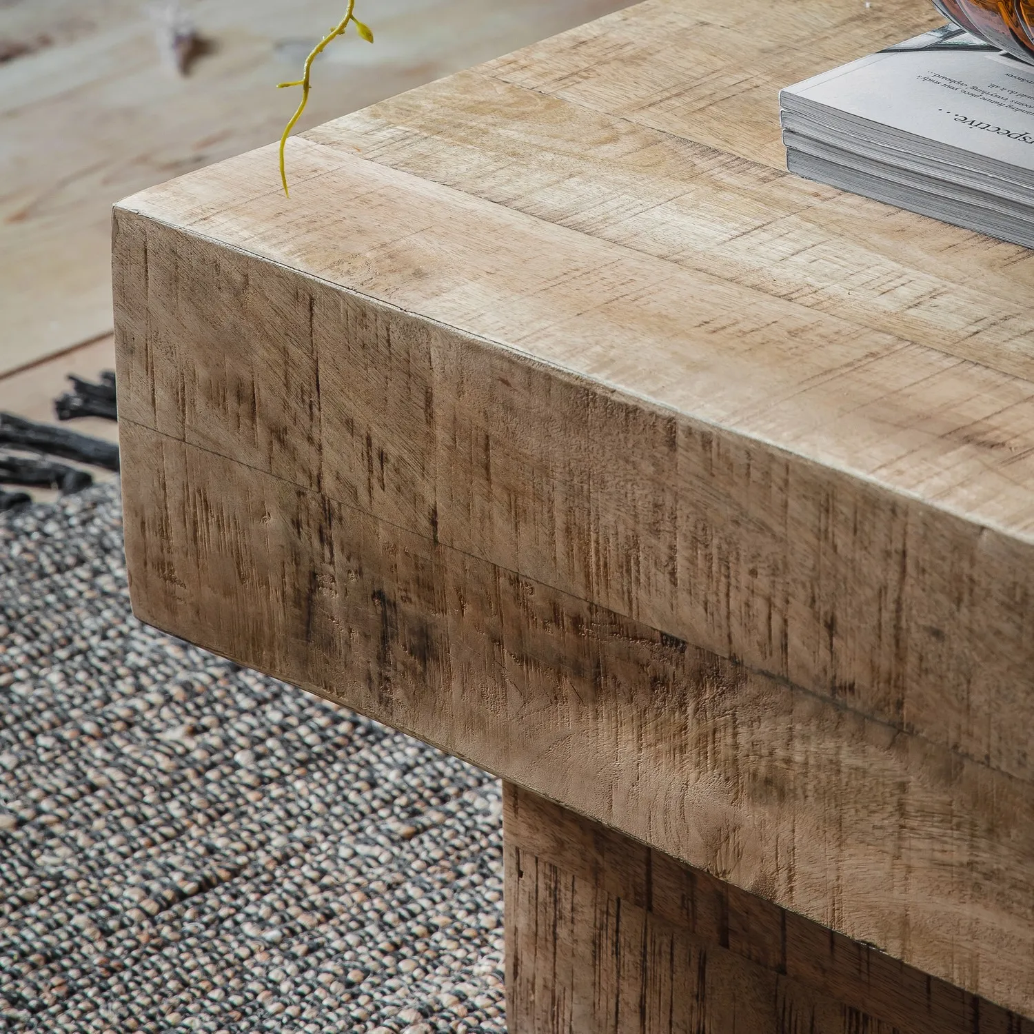 Rectangular Coffee Table - Brown, Mango Wood