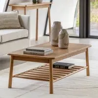 Rectangular Coffee Table with Shelf - Brown, Oak