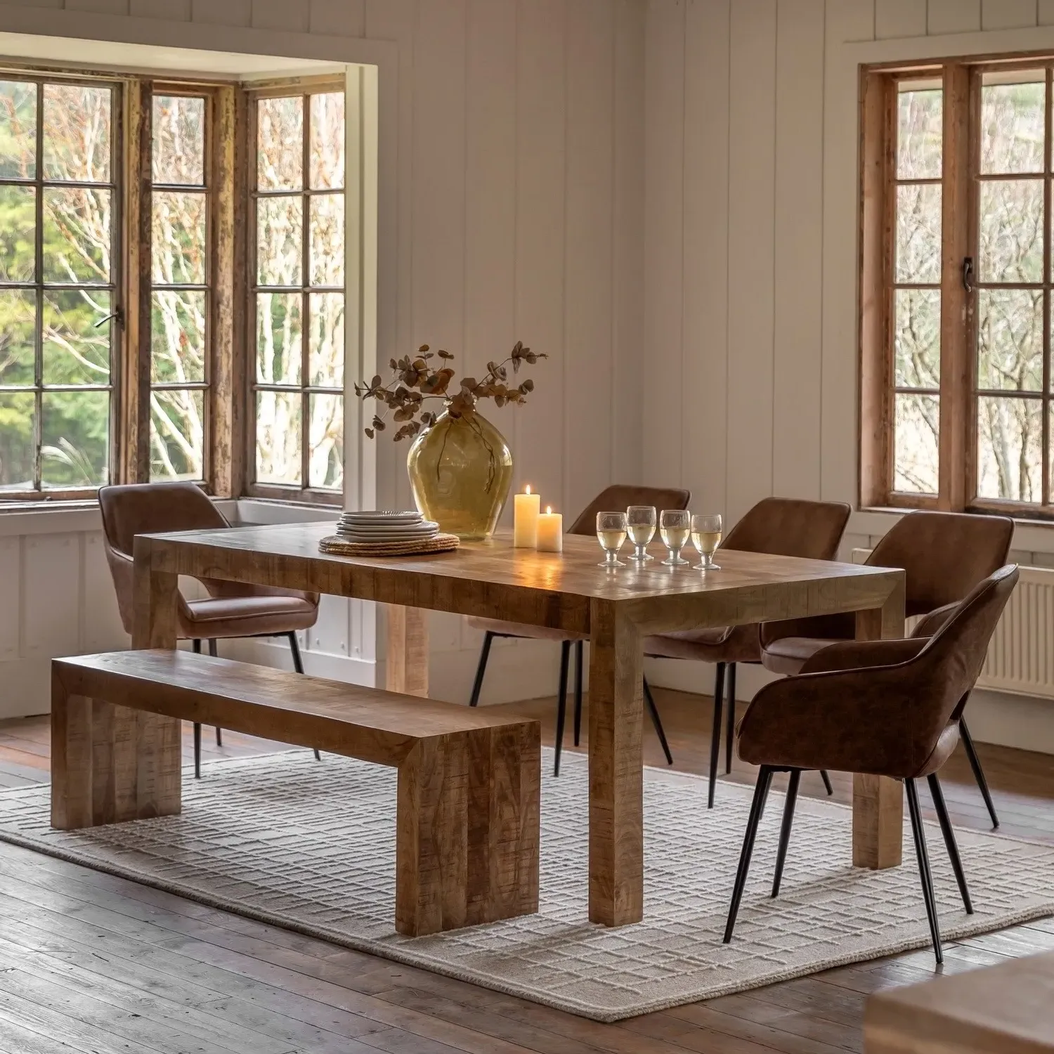 Rectangular Dining Table - Brown, Mango Wood