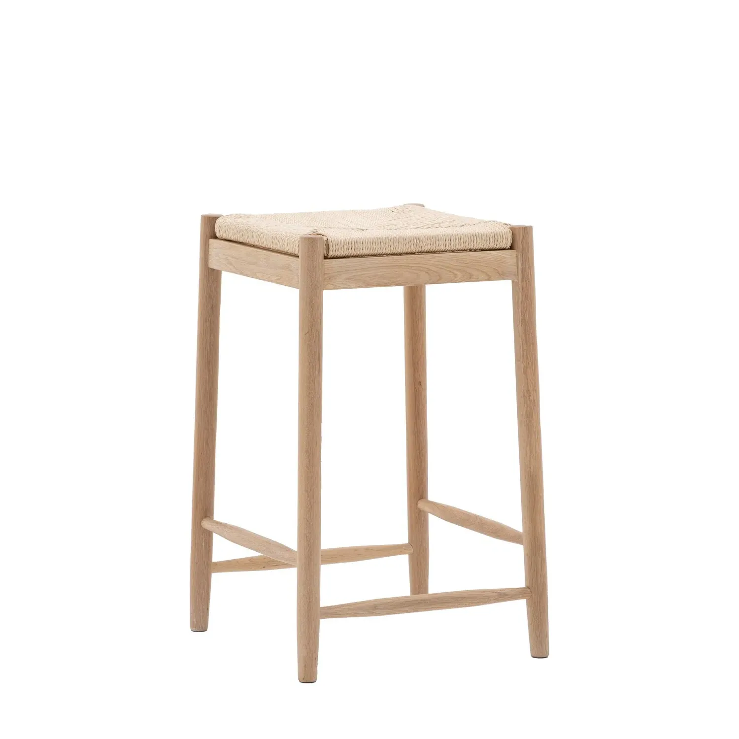 Rope Stool with Woven Seat - Natural, Oak