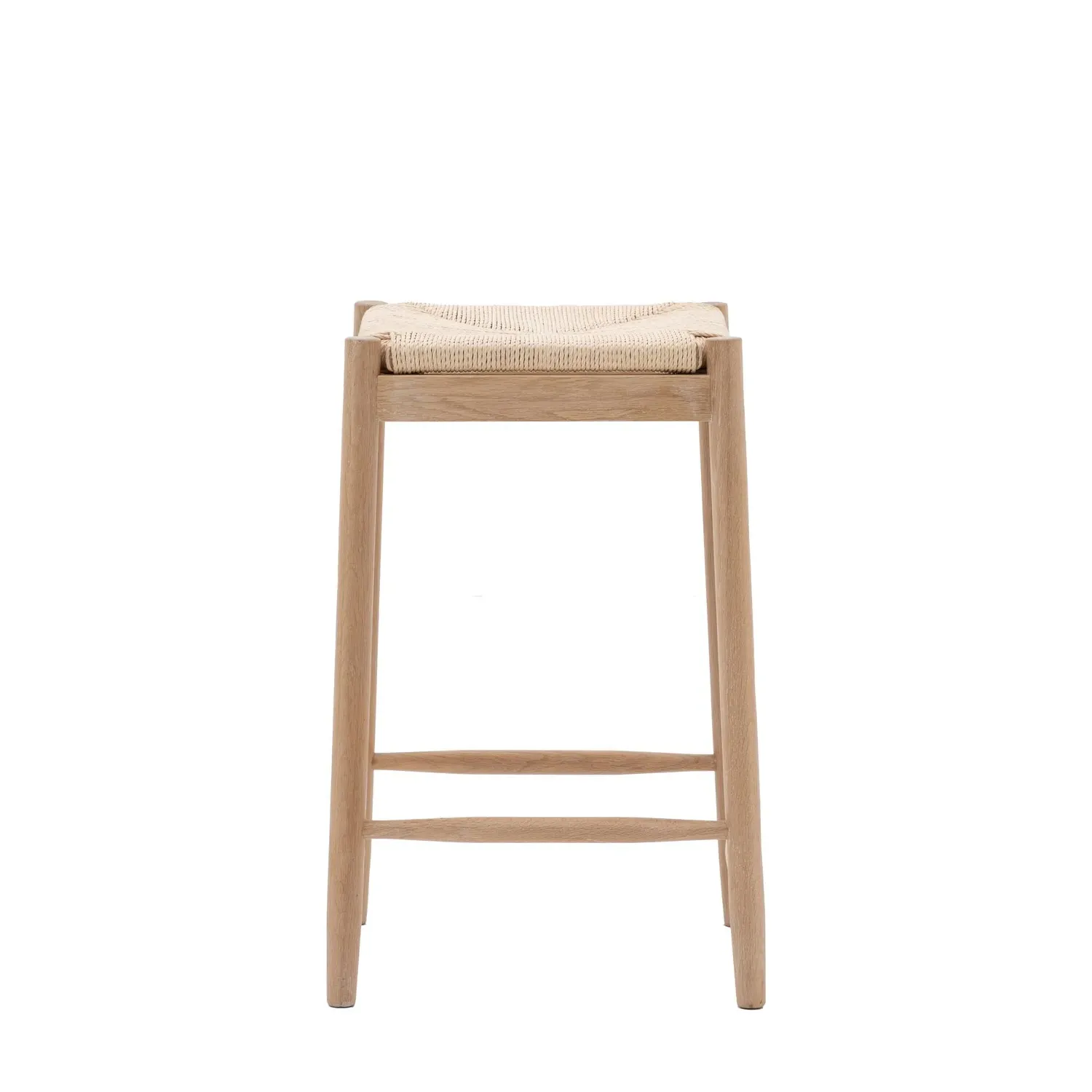 Rope Stool with Woven Seat - Natural, Oak