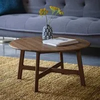 Round Coffee Table - Brown, Walnut