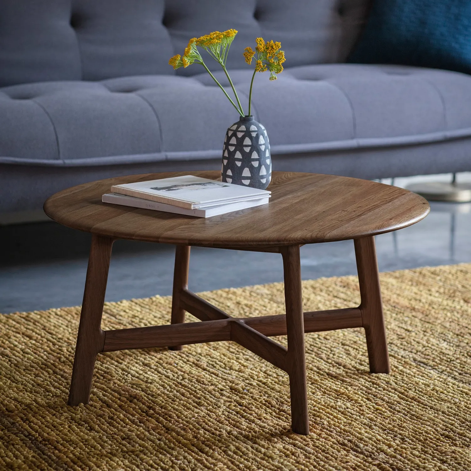 Round Coffee Table - Brown, Walnut image
