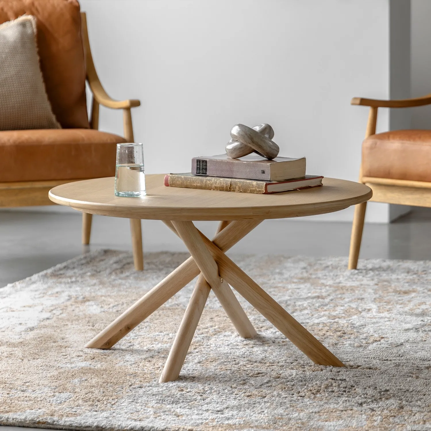 Round Coffee Table - Brown, Wood image