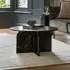 Round Coffee Table Sculptural Base - Black, Marble