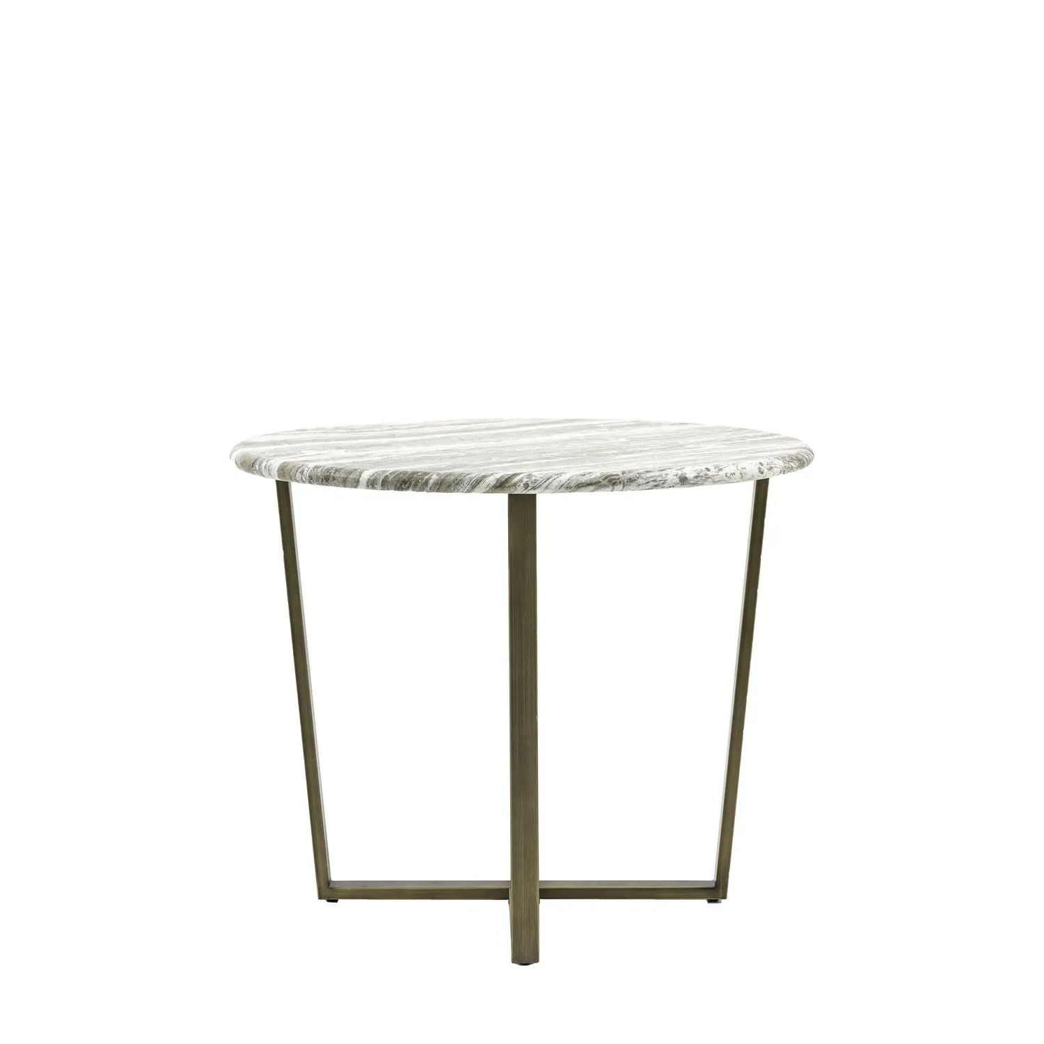 Round Dining Table - Green, Marble Effect